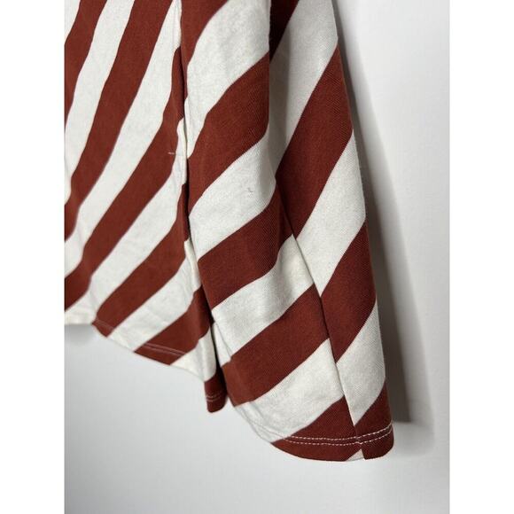 Anthropologie Postmark Top Womens Medium Red White Stripe Asymmetric July 4th - Picture 4 of 15